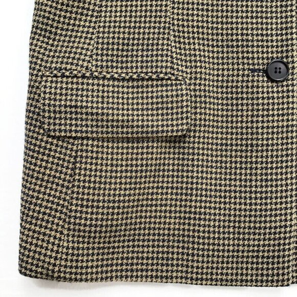 Talbots Vintage Houndstooth Blazer Jacket Womens Size 4 Brown Worsted Wool USA - Picture 6 of 11